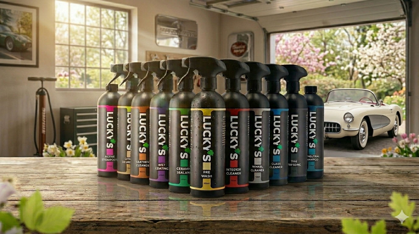 Discover the ultimate car detailing products with Lucky’s Car Care. Our premium collection includes professional auto cleaning solutions designed for maximum shine, protection, and performance. From pH-neutral car shampoo to ceramic sealant, tire dressing, interior cleaner, and active snow foam, each bottle is crafted to deliver exceptional results.

Engineered with superior formulas, our high-quality car care products ensure a scratch-free wash, streak-free finish, and long-lasting protection for all vehicle surfaces. Whether you need a powerful wheel cleaner, glass cleaner, or a safe leather cleaner, Lucky’s Car Care has everything to keep your car looking flawless.

Experience professional-grade auto detailing and elevate your car care routine with Lucky’s Car Care – because your car deserves the best!