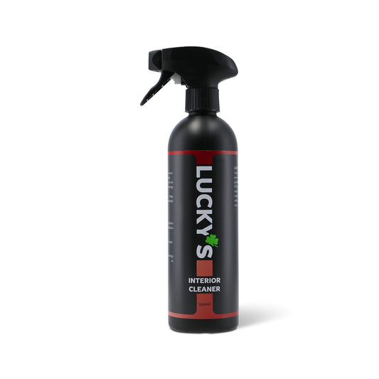 Powerful interior cleaner for fabric, plastic, and upholstery in vehicles.