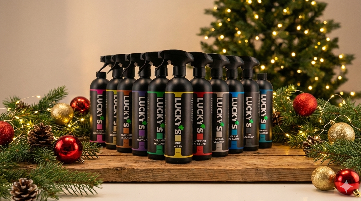 Discover the ultimate car detailing products with Lucky’s Car Care. Our premium collection includes professional auto cleaning solutions designed for maximum shine, protection, and performance. From pH-neutral car shampoo to ceramic sealant, tire dressing, interior cleaner, and active snow foam, each bottle is crafted to deliver exceptional results.

Engineered with superior formulas, our high-quality car care products ensure a scratch-free wash, streak-free finish, and long-lasting protection for all vehicle surfaces. Whether you need a powerful wheel cleaner, glass cleaner, or a safe leather cleaner, Lucky’s Car Care has everything to keep your car looking flawless.

Experience professional-grade auto detailing and elevate your car care routine with Lucky’s Car Care – because your car deserves the best!