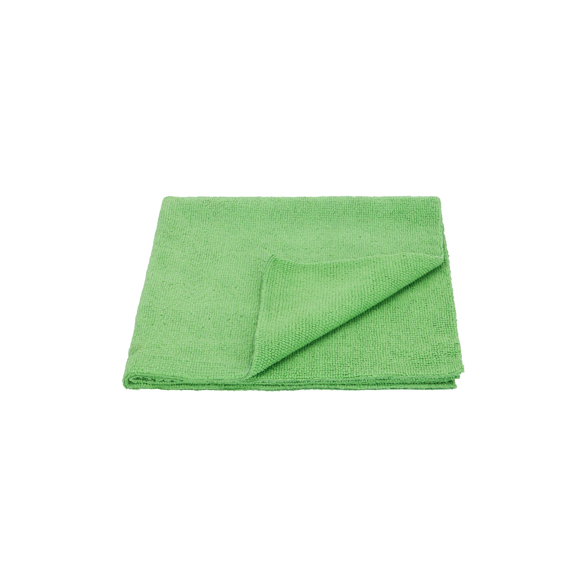 Green all-around microfiber cloth for vehicle detailing, perfect for interior cleaning, reusable and eco-friendly.