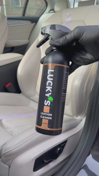 Demonstration of Lucky’s Allround Microfiber Towel – the perfect green microfiber towel for safely drying and wiping down treated surfaces. As seen in the video, this ultra-soft, edgeless towel is ideal for removing excess product after using Lucky’s Leather Cleaner, ensuring a streak-free and scratch-free finish. Its premium, lint-free design makes it safe for delicate surfaces like leather and interior trims, preventing damage while effectively absorbing residue. Lightweight, highly absorbent