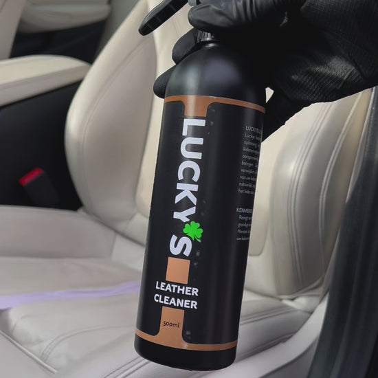 White Seats – Lucky’s Leather Cleaner
Keep your white leather seats spotless with Lucky’s Leather Cleaner. Designed to break down dirt, stains, and discoloration, this pH-balanced formula gently lifts grime without damaging the leather. Achieve a fresh, bright, and well-maintained interior while ensuring long-lasting protection against wear and tear.

