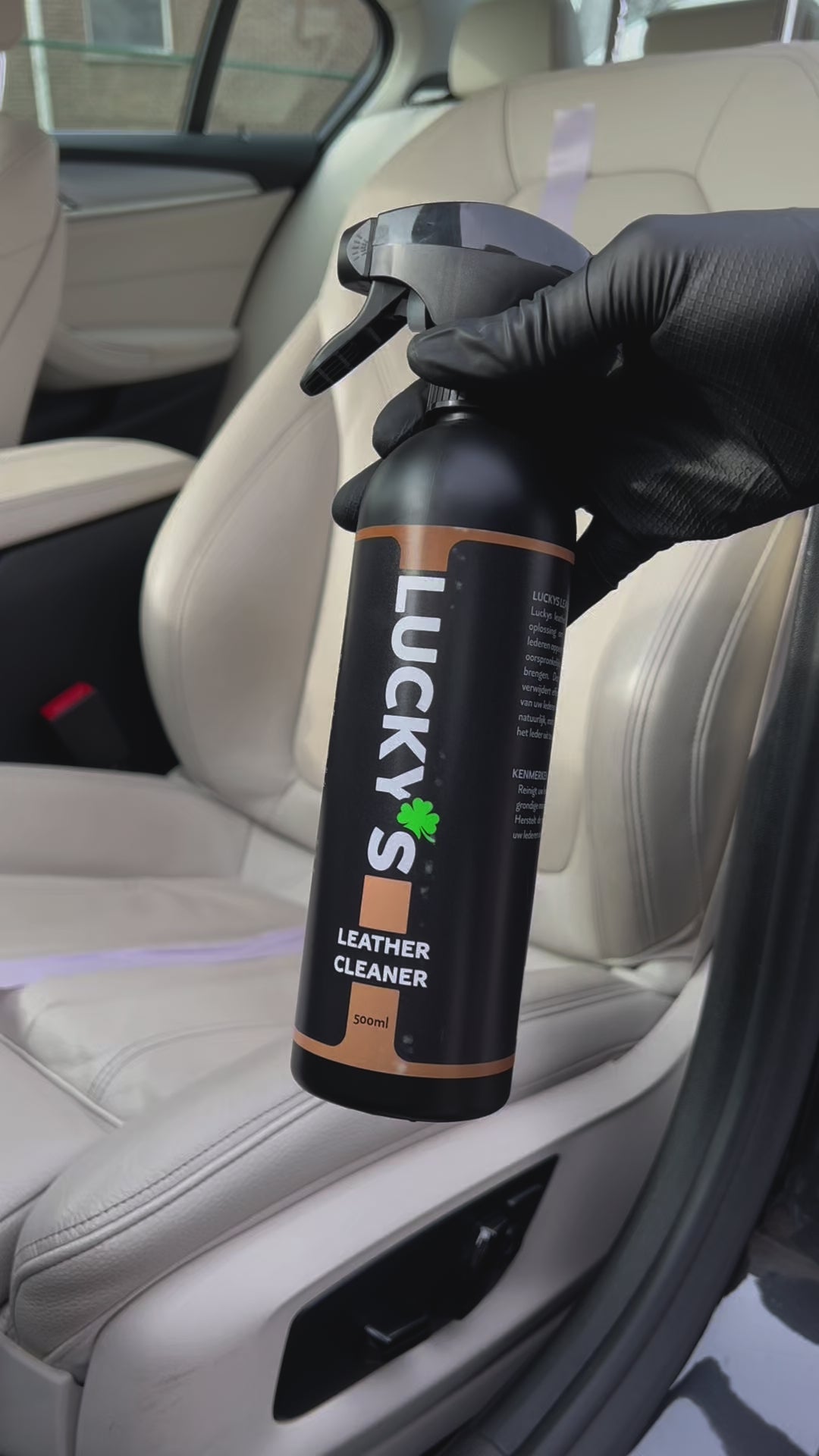 White Seats – Lucky’s Leather Cleaner
Keep your white leather seats spotless with Lucky’s Leather Cleaner. Designed to break down dirt, stains, and discoloration, this pH-balanced formula gently lifts grime without damaging the leather. Achieve a fresh, bright, and well-maintained interior while ensuring long-lasting protection against wear and tear.
